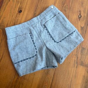 Jacadi Paris Wool Blend Scallop Trim Shorts Gray Size 36M (3T)